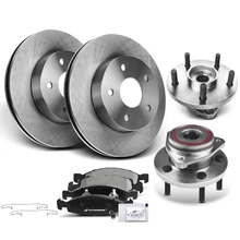 8 Pcs Front Disc Brake Rotors & Ceramic Brake Pads & Hub Bearings