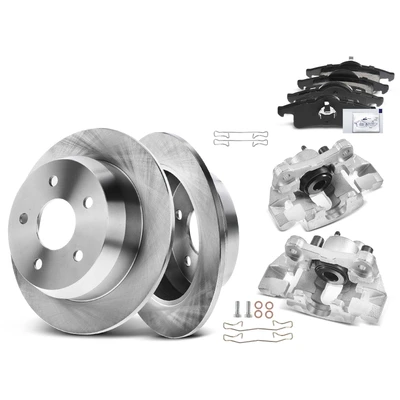 8 Pcs Rear Disc Brake Rotors & Ceramic Brake Pads & Brake Calipers