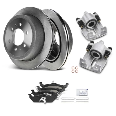 8 Pcs Rear Disc Brake Rotors & Ceramic Brake Pads & Brake Calipers