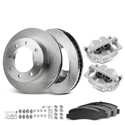8 Pcs Front Disc Brake Rotors & Ceramic Brake Pads & Brake Calipers
