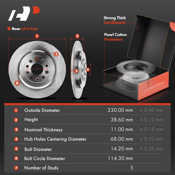 8 Pcs Rear Disc Brake Rotors & Ceramic Brake Pads & Brake Calipers for Ford Explorer Flex Lincoln