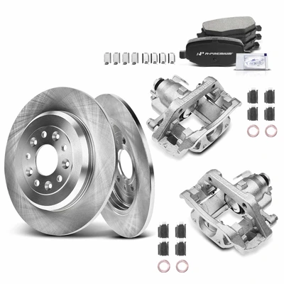 8 Pcs Rear Disc Brake Rotors & Ceramic Brake Pads & Brake Calipers