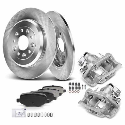 8 Pcs Rear Disc Brake Rotors & Ceramic Brake Pads & Brake Calipers