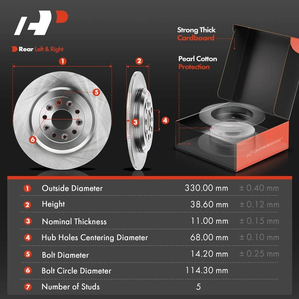 8 Pcs Rear Disc Brake Rotors & Ceramic Brake Pads & Brake Calipers for Ford Flex 2009 Lincoln MKS