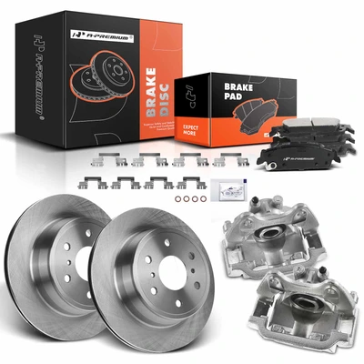 8 Pcs Rear Disc Brake Rotors & Ceramic Brake Pads & Brake Calipers
