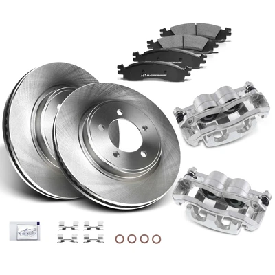 8 Pcs Front Disc Brake Rotors & Ceramic Brake Pads & Brake Calipers