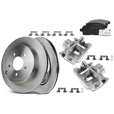8 Pcs Rear Disc Brake Rotors & Ceramic Brake Pads & Brake Calipers