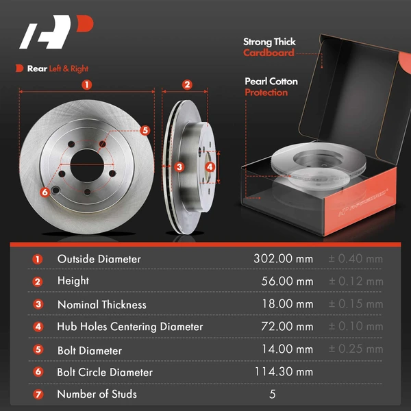 8 Pcs Rear Disc Brake Rotors & Ceramic Brake Pads & Hub Bearings for Ford Edge Lincoln MKX 2007-2010