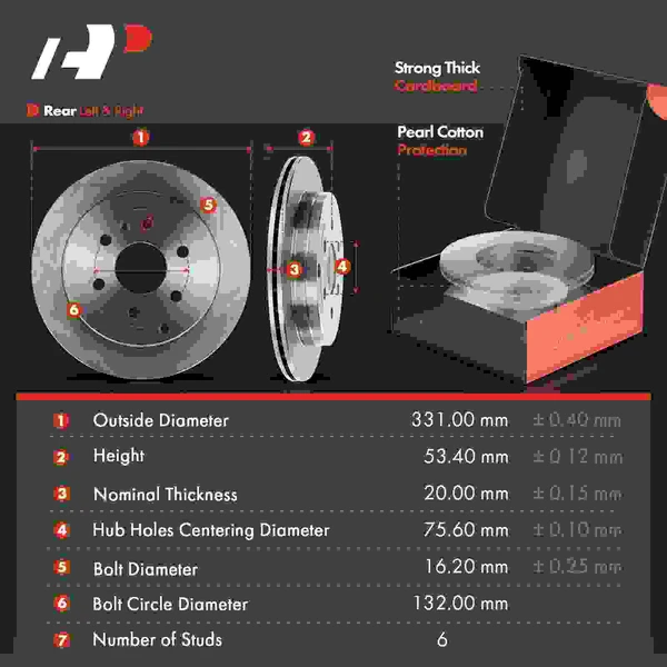 8 Pcs Rear Disc Brake Rotors & Ceramic Brake Pads & Brake Calipers for Buick Enclave 08-17 Chevy GMC