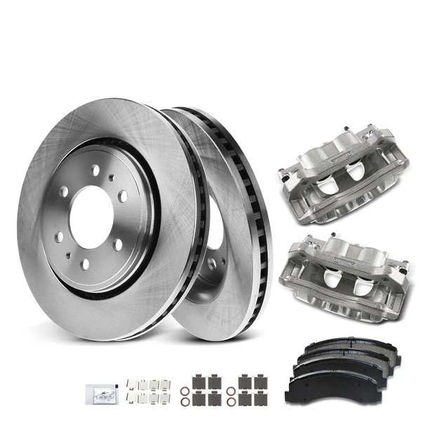 8 Pcs Front Disc Brake Rotors & Ceramic Brake Pads & Brake Calipers for Ford F-150 2012-2016