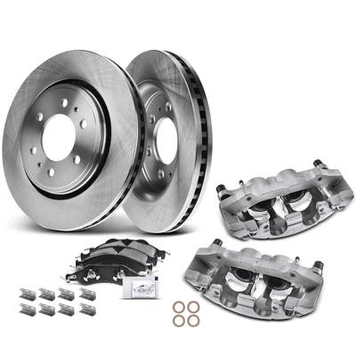8 Pcs Front Disc Brake Rotors & Ceramic Brake Pads & Brake Calipers