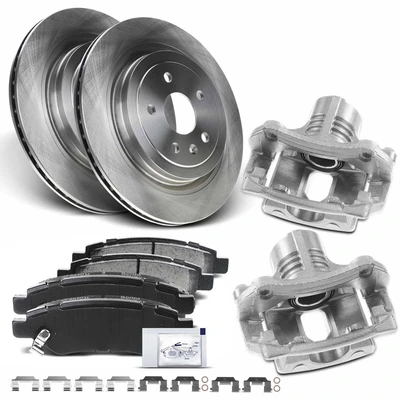 8 Pcs Rear Disc Brake Rotors & Ceramic Brake Pads & Brake Calipers