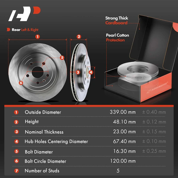 8 Pcs Rear Disc Brake Rotors & Ceramic Brake Pads & Hub Bearings for Cadillac CTS 08-14 RPO Code J55