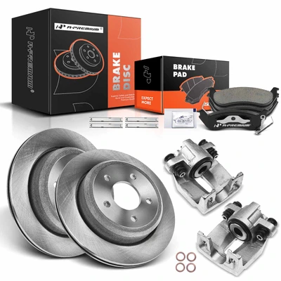 8 Pcs Rear Disc Brake Rotors & Ceramic Brake Pads & Brake Calipers