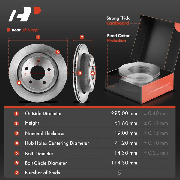 8 Pcs Rear Disc Brake Rotors & Ceramic Brake Pads & Brake Calipers for Ford Ranger 2010-2011