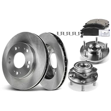 8 Pcs Front Disc Brake Rotors & Ceramic Brake Pads & Hub Bearings