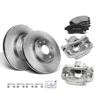 8 Pcs Front Disc Brake Rotors & Ceramic Brake Pads & Brake Calipers