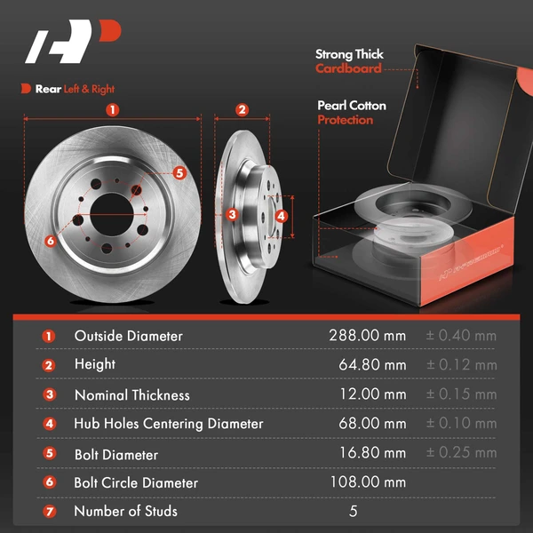 8 Pcs Rear Disc Brake Rotors & Ceramic Brake Pads & Brake Calipers for Volvo XC70 03-07 S60 S80 V70