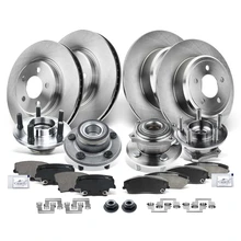 16 Pcs Front & Rear Disc Brake Rotors & Ceramic Brake Pads & Hub Bearings for 2009-2014 Chrysler 300