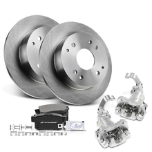 8 Pcs Rear Disc Brake Rotors & Ceramic Brake Pads & Brake Calipers for 1998-2002 Honda Accord