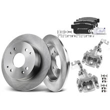 8 Pcs Rear Disc Brake Rotors & Ceramic Brake Pads & Brake Calipers for 1998-2002 Honda Accord
