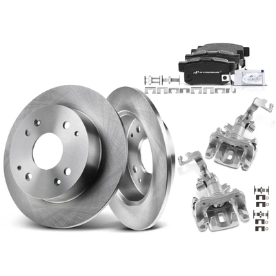 8 Pcs Rear Disc Brake Rotors & Ceramic Brake Pads & Brake Calipers