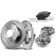 8 Pcs Rear Disc Brake Rotors & Ceramic Brake Pads & Hub Bearings for 1998-2002 Honda Accord