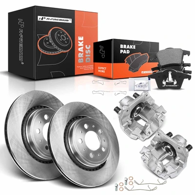 8 Pcs Rear Disc Brake Rotors & Ceramic Brake Pads & Brake Calipers