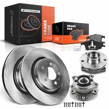 8 Pcs Rear Disc Brake Rotors & Ceramic Brake Pads & Hub Bearings