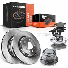 8 Pcs Rear Disc Brake Rotors & Ceramic Brake Pads & Hub Bearings