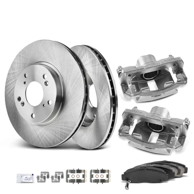 8 Pcs Front Disc Brake Rotors & Ceramic Brake Pads & Brake Calipers