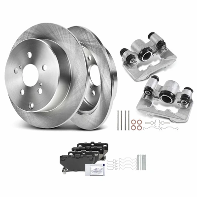 8 Pcs Rear Disc Brake Rotors & Ceramic Brake Pads & Brake Calipers