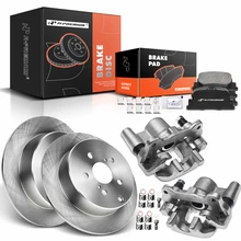 8 Pcs Rear Disc Brake Rotors & Ceramic Brake Pads & Brake Calipers for 2005-2010 Scion tC