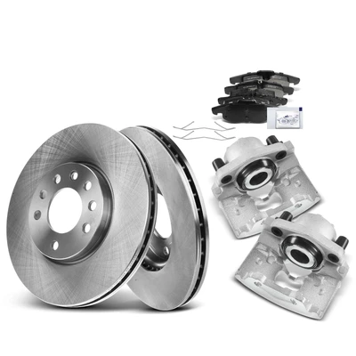 8 Pcs Front Disc Brake Rotors & Ceramic Brake Pads & Brake Calipers