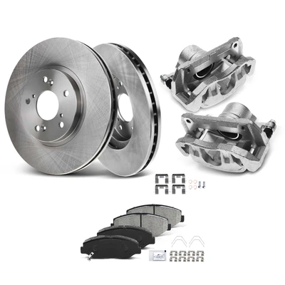 8 Pcs Front Disc Brake Rotors & Ceramic Brake Pads & Brake Calipers