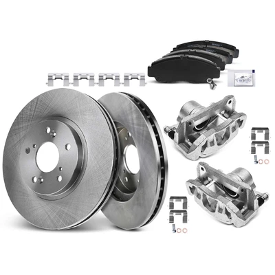 8 Pcs Front Disc Brake Rotors & Ceramic Brake Pads & Brake Calipers