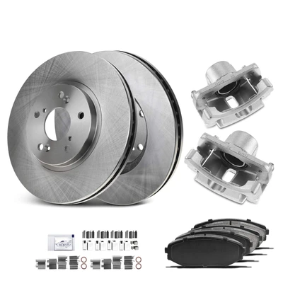 8 Pcs Front Disc Brake Rotors & Ceramic Brake Pads & Brake Calipers
