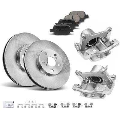 8 Pcs Front Disc Brake Rotors & Ceramic Brake Pads & Brake Calipers