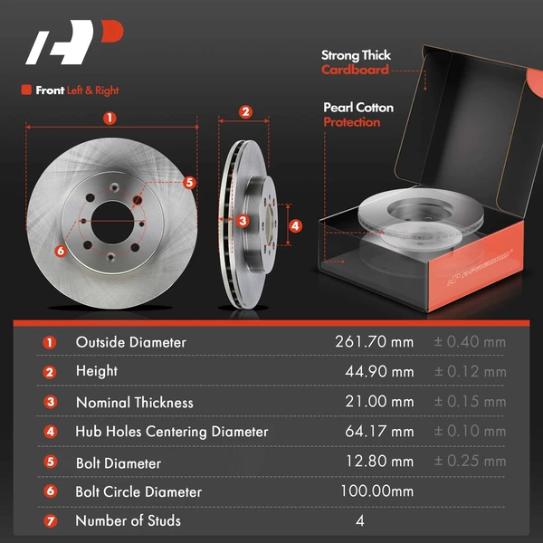 8 Pcs Front Disc Brake Rotors & Ceramic Brake Pads & Brake Calipers for Honda Fit 2007-2008 SOHC