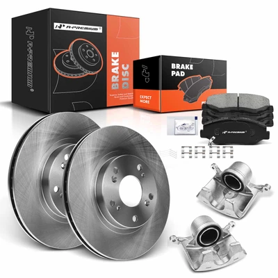8 Pcs Front Disc Brake Rotors & Ceramic Brake Pads & Brake Calipers