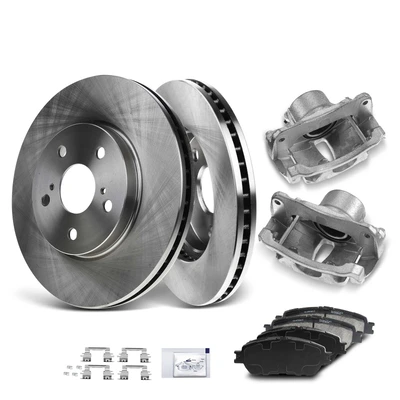 8 Pcs Front Disc Brake Rotors & Ceramic Brake Pads & Brake Calipers