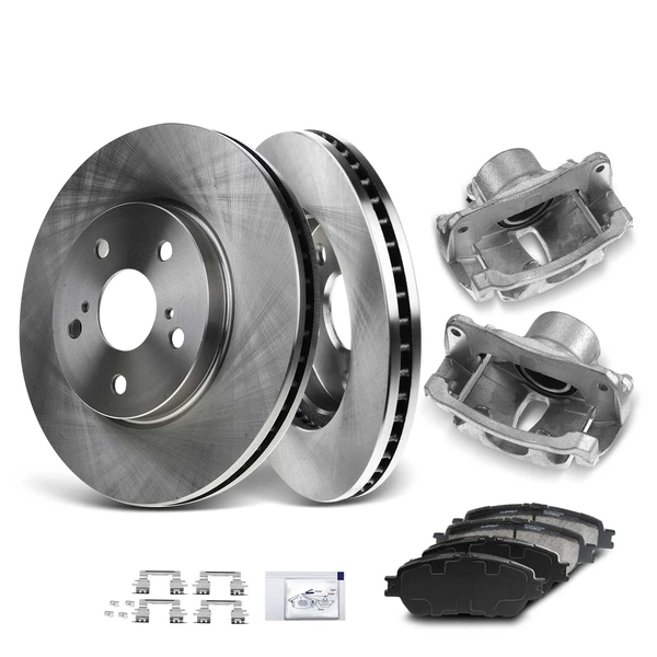 8 Pcs Front Disc Brake Rotors & Ceramic Brake Pads & Brake Calipers for Toyota Avalon Camry Sienna