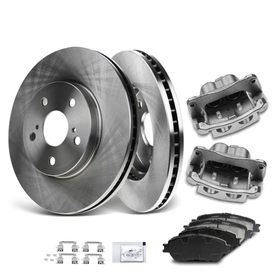 8 Pcs Front Disc Brake Rotors & Ceramic Brake Pads & Brake Calipers