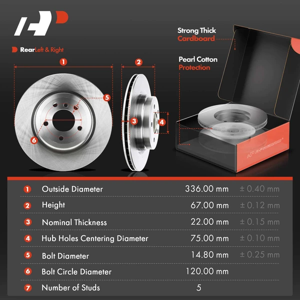 8 Pcs Rear Disc Brake Rotors & Ceramic Brake Pads & Brake Calipers for BMW 330i 2006 335i 335is