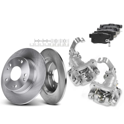8 Pcs Rear Disc Brake Rotors & Ceramic Brake Pads & Brake Calipers