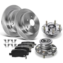 8 Pcs Rear Disc Brake Rotors & Ceramic Brake Pads & Hub Bearings for 2002-2004 Honda Odyssey