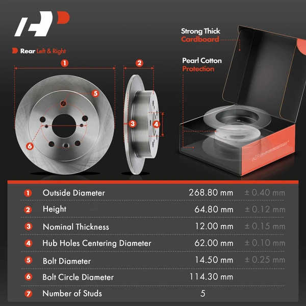 8 Pcs Rear Disc Brake Rotors & Ceramic Brake Pads & Brake Calipers for Toyota Avalon Camry 02-06