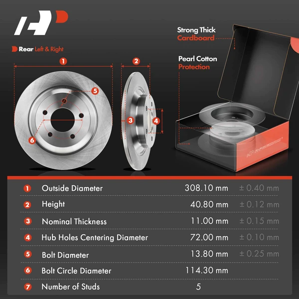 16 Pcs Front & Rear Disc Brake Rotors & Ceramic Brake Pads & Brake Calipers for Mazda 5 08-10 12-15