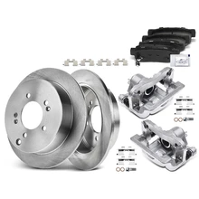 8 Pcs Rear Disc Brake Rotors & Ceramic Brake Pads & Brake Calipers for 2005-2010 Kia Sportage