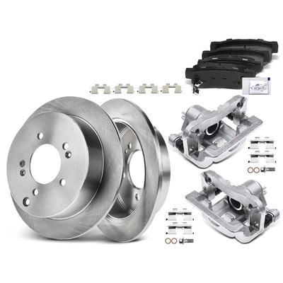 8 Pcs Rear Disc Brake Rotors & Ceramic Brake Pads & Brake Calipers